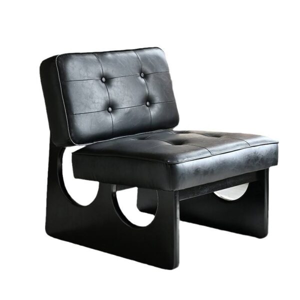 Modern Durable Waterproof Solid Wood Single Armchair Oil-waxed Leather Designer Recliner Backrest Apartment Living Room Soft